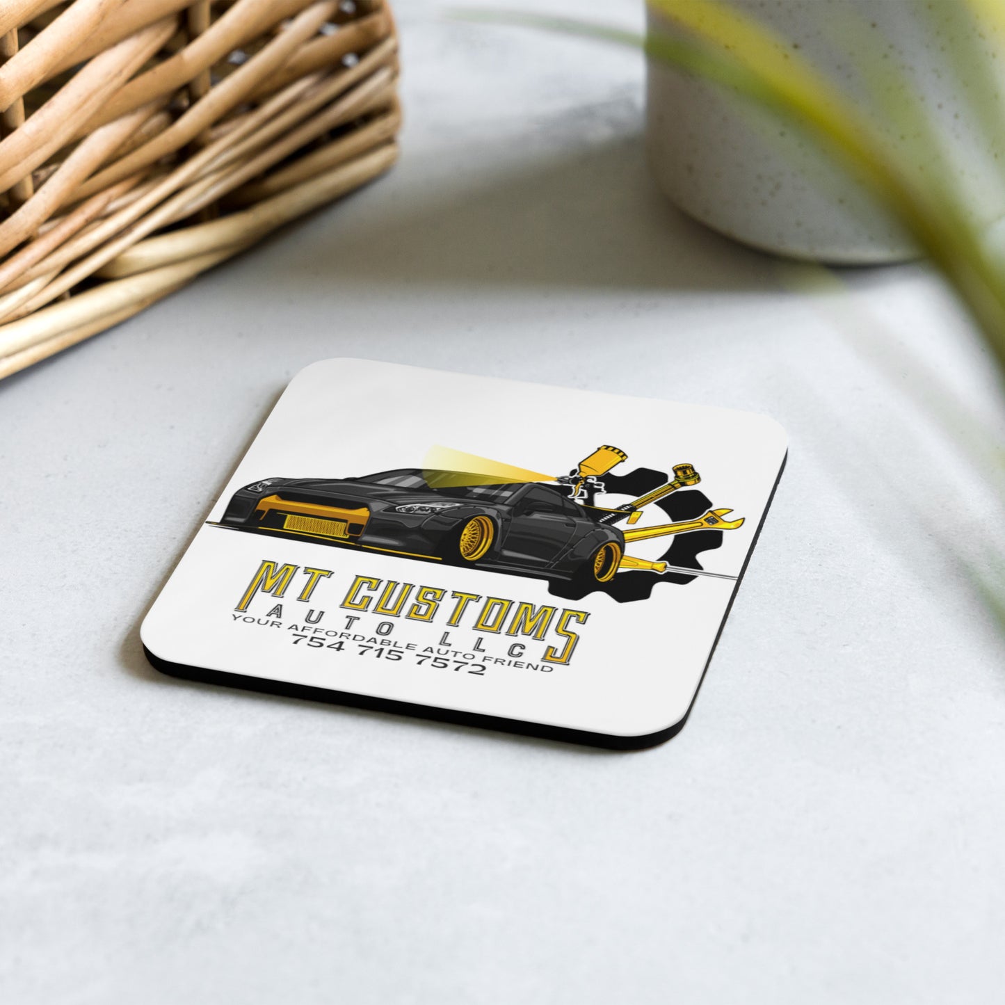 Cork-back coaster